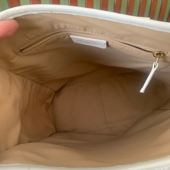 Christian Dior Trotter Canvas Tote Bag in white and gold - Picture 8 of 14